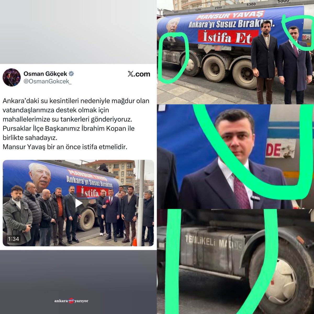 ankarayaziyor's tweet image. Osman Gökçek'in yalan ve iftiralarına bir yenisi daha eklendi.

Başka bir amaçla kullanılması kesinlikle yasak olan Akaryakıt tankerlerini su tankeri diye paylaştı.