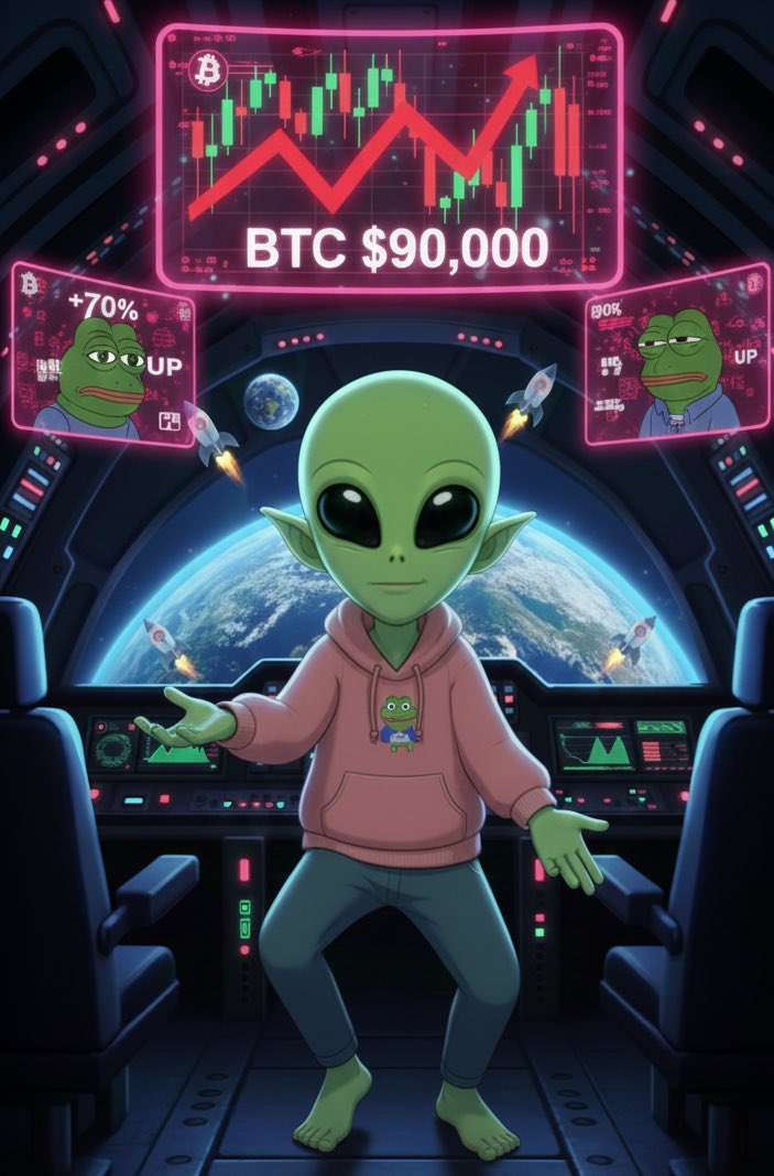 Cryptoalienlv's tweet photo. I leave you humans alone for a few hours and you start panic-selling because $BTC touched $90k? 🤦‍♂️👽
My scanners show the 'Trump-Venezuela' saga is just getting started. 600k Bitcoins are a lot of fuel for one planet to handle! 🇻🇪⛽

#Bitcoin #Venezuela #Crypto2026 #PepeCoin https://t.co/EszXxYIsGU