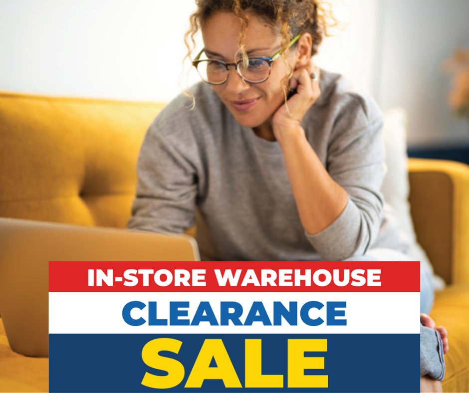 Our In-Store Warehouse Clearance Sale is officially on!

Shop in-store &amp; online:
✔️ Extra 25% off yellow-tagged clearance items
✔️ Up to 75% off select furniture &amp; mattresses
✔️ 6 months financing

👉 Start saving: bit.ly/3NBTyAA