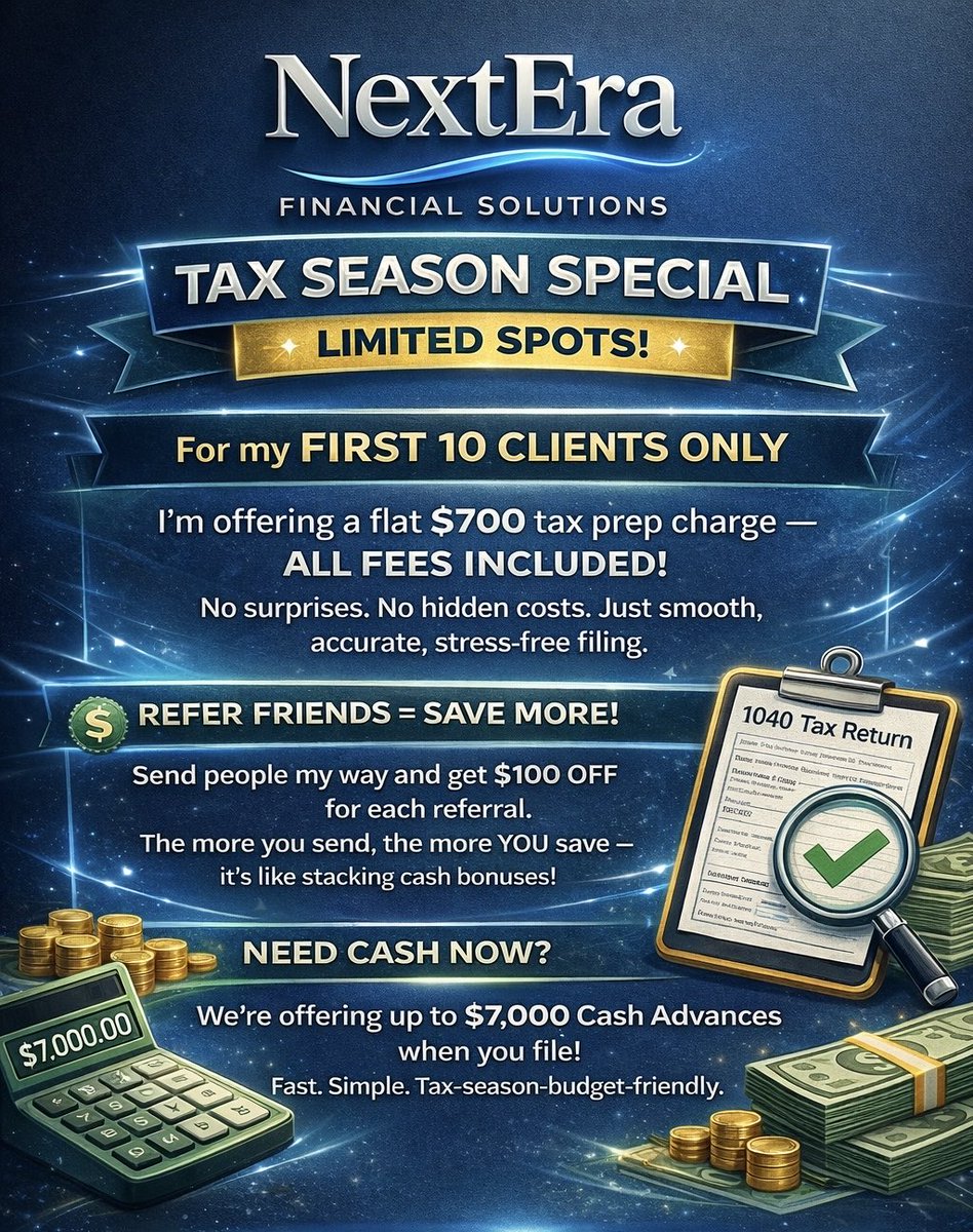 xBeautifulSin__'s tweet photo. Waiting on your W-2? 👀

👉 Get a FREE refund estimate now using your last pay stub.

https://t.co/2QaMXe7j1B

Have your W-2? ✔️
We can file today and you may qualify for a
💸 cash advance up to $7,500.

https://t.co/ib0dwgGXj6

Whenever you’re ready, I’m ready! https://t.co/MMVgfva8J7