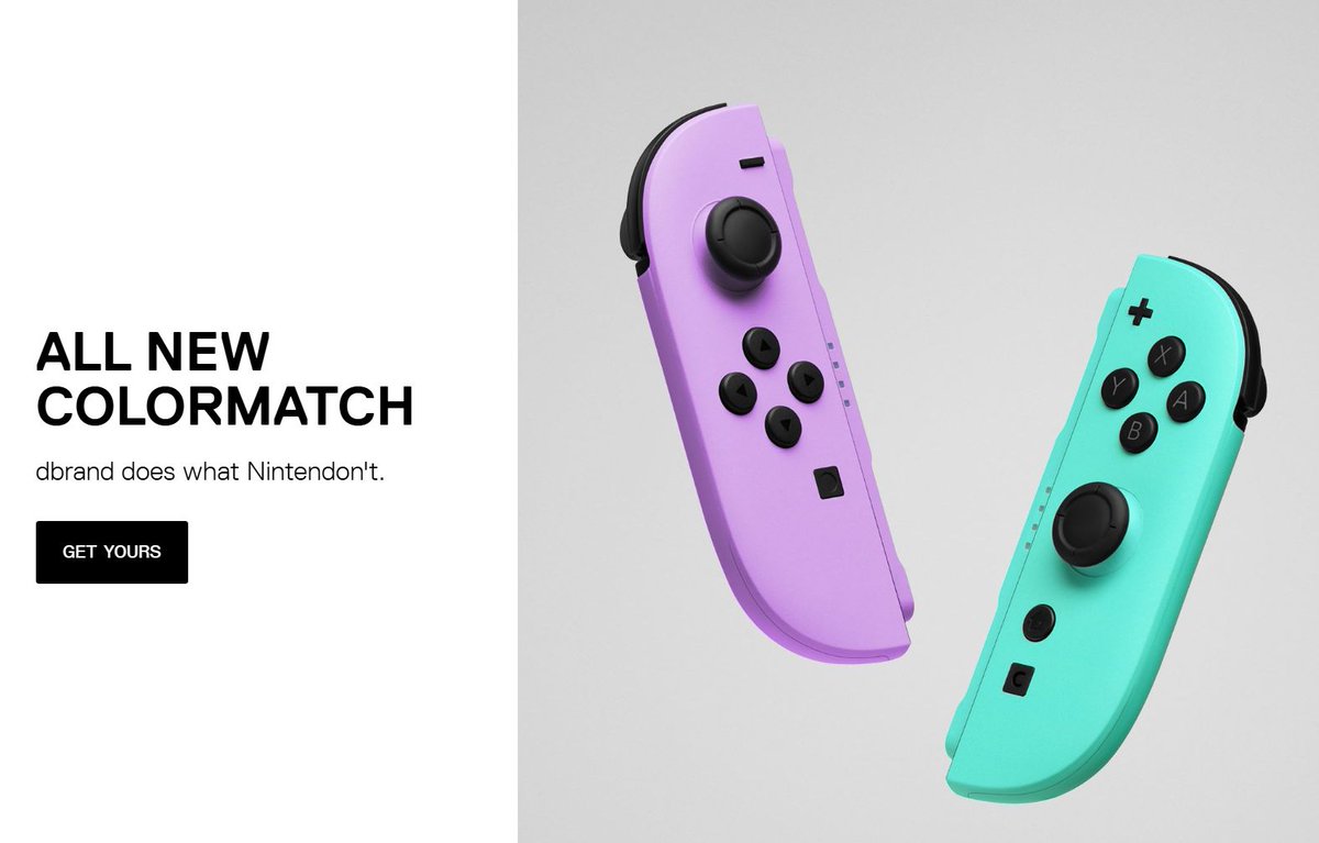 Wario64's tweet image. Colormatched (Purple/Green) Skins for Switch 2 Joy-Con is available to order at Dbrand ($19.95) buff.ly/1810V3c #ad
