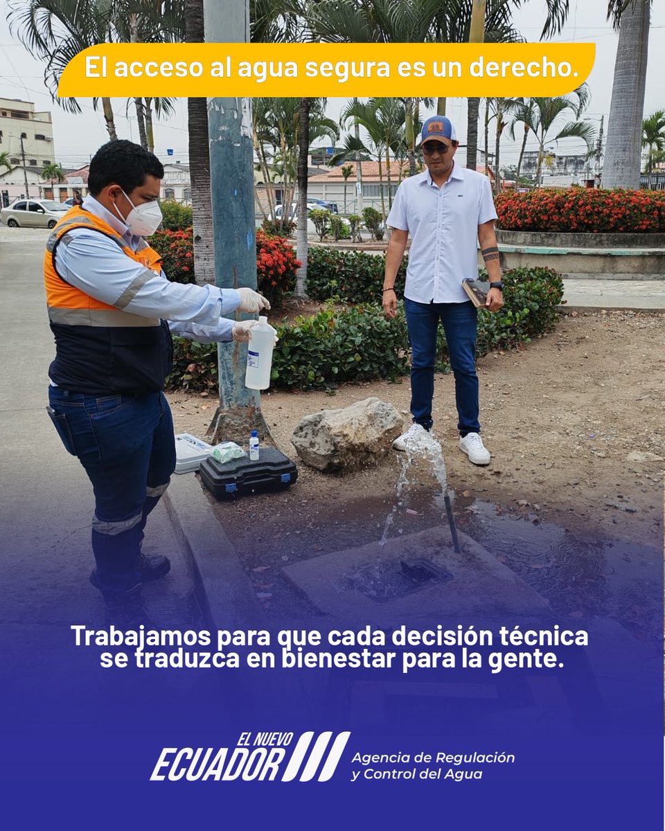 El agua que llega a tu casa debe ser segura.
Detrás de eso hay control, técnica y responsabilidad. #ElNuevoEcuador