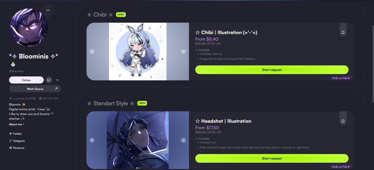 bloominis's tweet photo. I finally have the opportunity to sell my services on VGen! ( *︾▽︾)

To celebrate my dream coming true, the first 3 customers will receive a 30% discount! ♪(^∇^*)

⟳ &amp; ♡ are very appreciated!!

🔗 link below ↓

#VGen #VGenOpen #VGenOpen #commissionsopen https://t.co/CfsWmmFnAl