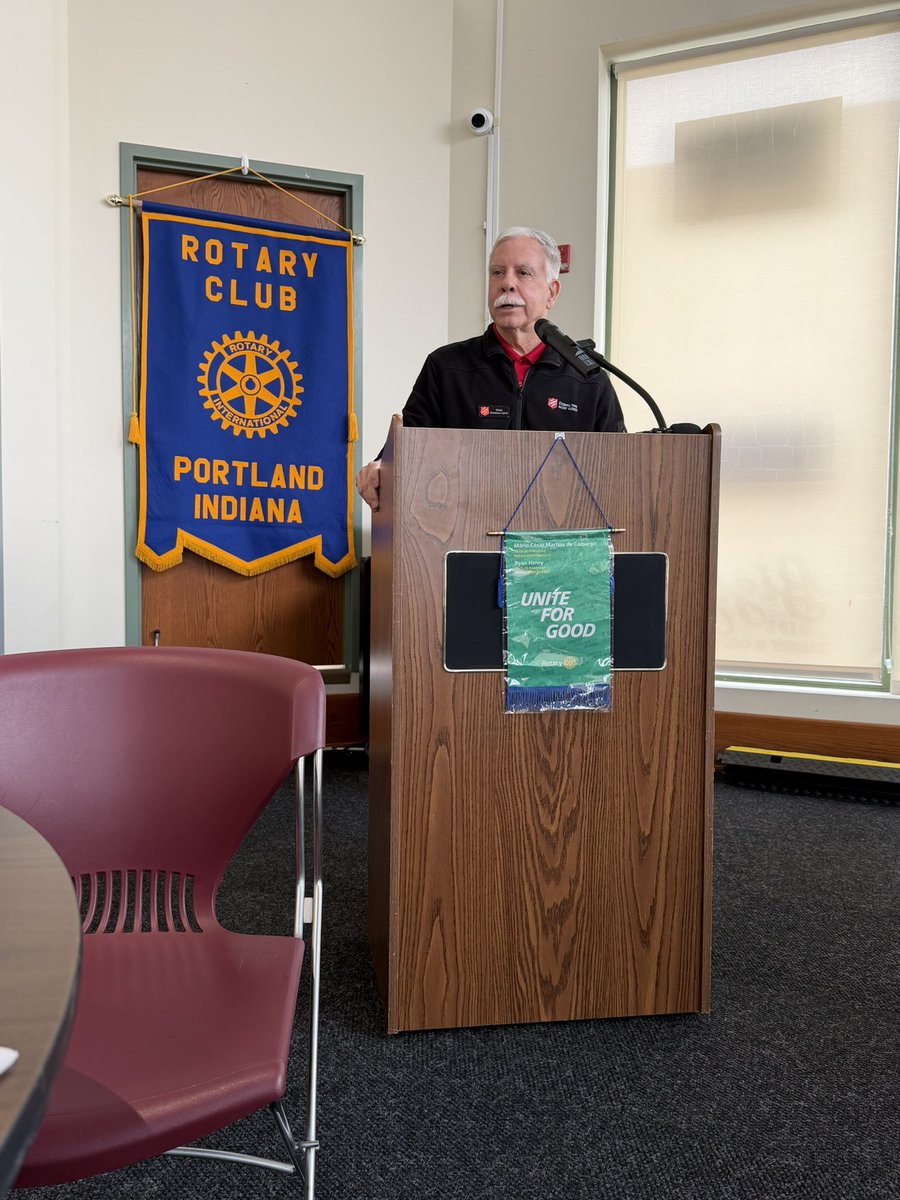 DukeHaddad's tweet photo. I was the featured speaker at the Portland, Indiana Rotary Club. The club wanted to learn more about The Salvation Army. Now they know! https://t.co/RFsaAQ8ud2