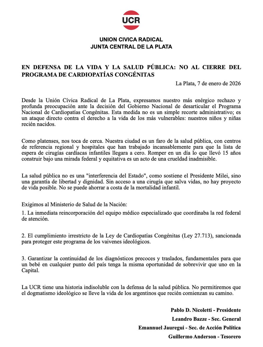 ucr_lp's tweet image. EN DEFENSA DE LA VIDA Y LA SALUD PÚBLICA: NO AL CIERRE DEL PROGRAMA DE CARDIOPATÍAS CONGÉNITAS
