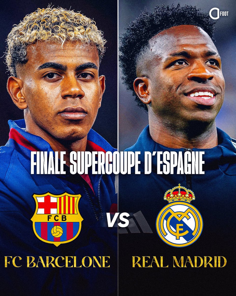 🚨🚨 OFFICIEL ! 𝗢𝗡 𝗔𝗨𝗥𝗔 𝗟𝗘 𝗗𝗥𝗢𝗜𝗧 𝗔̀ 𝗨𝗡 𝗖𝗟𝗔𝗦𝗜𝗖𝗢 𝗘𝗡 𝗙𝗜𝗡𝗔𝗟𝗘 𝗗𝗘 𝗟𝗔 𝗦𝗨𝗣𝗘𝗥𝗖𝗢𝗨𝗣𝗘 𝗗’𝗘𝗦𝗣𝗔𝗚𝗡𝗘 ! 🏆

FC BARCELONE  ⚡️  REAL MADRID
📆 Dimanche 11 janvier

🍿🍿