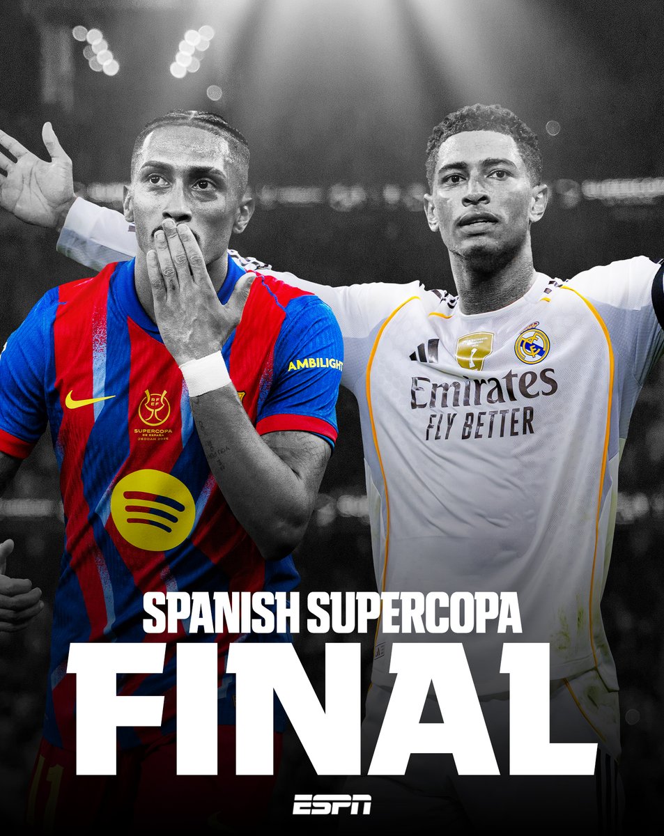 ESPNFC's tweet image. ELCLASICO FINAL FOR A TROPHY. NOTHING BETTER 🍿🔥

⏰ 1:30 PM Sunday on ABC, ESPN App and ESPN Deportes 👀