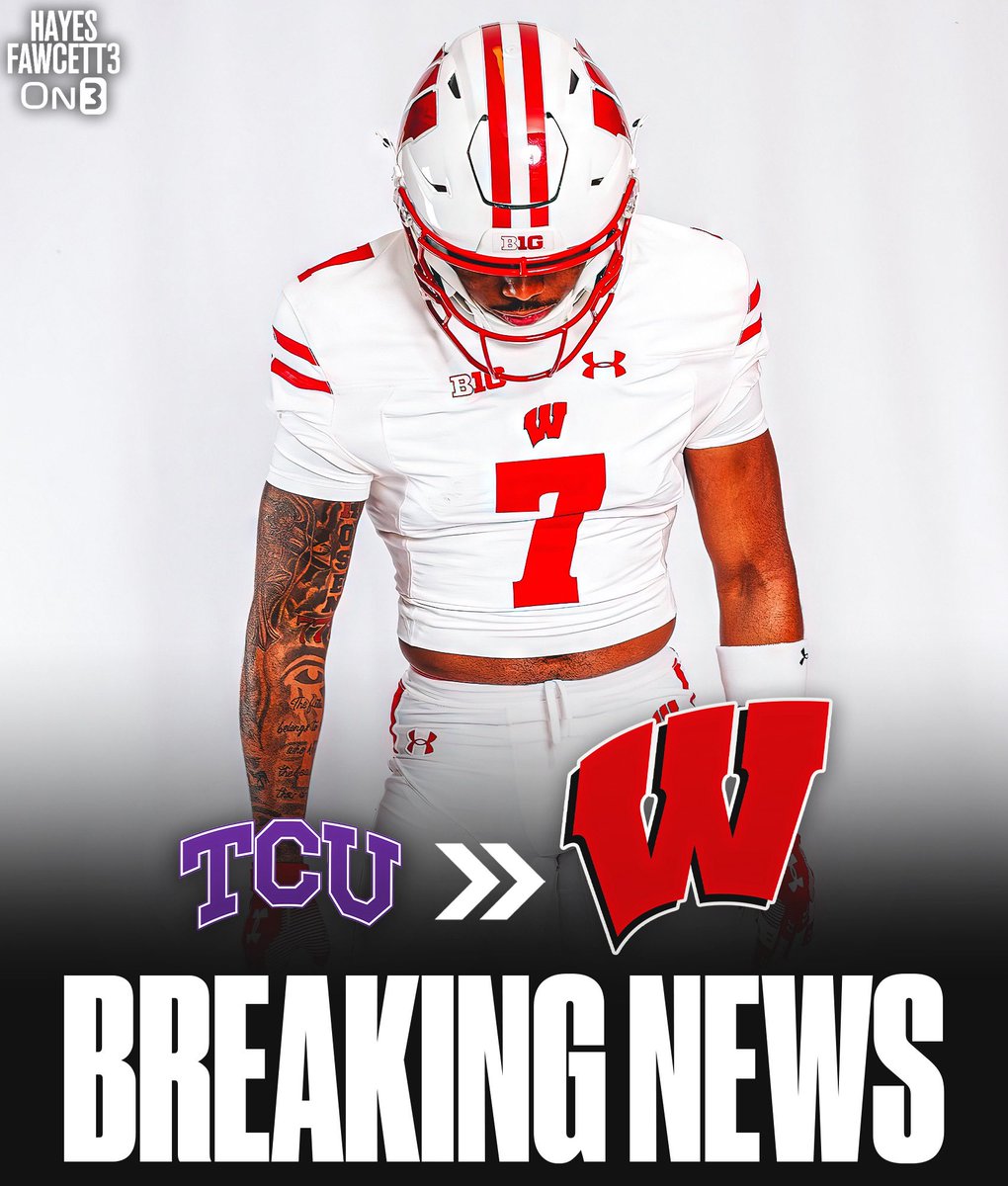 Hayesfawcett3's tweet image. BREAKING: TCU transfer RB Nate Palmer has Committed to Wisconsin, he tells @On3Sports

on3.com/transfer-porta…