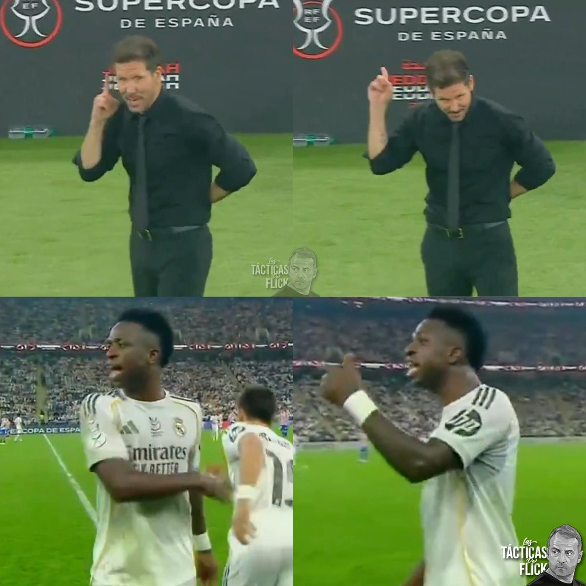 GxldPauVictor's tweet image. 🚨Vinicius salió de cambio y TODO el estadio en ARABIA lo empezó a silbar ni siquiera está jugando en España, sino en un estadio neutral, le silban en el Bernabéu, le silban siempre que es visitante y ahora le silban en Arabia.

🗣️ El cholo Simeone le dijo:

“ESCUCHA A LA GENTE,…