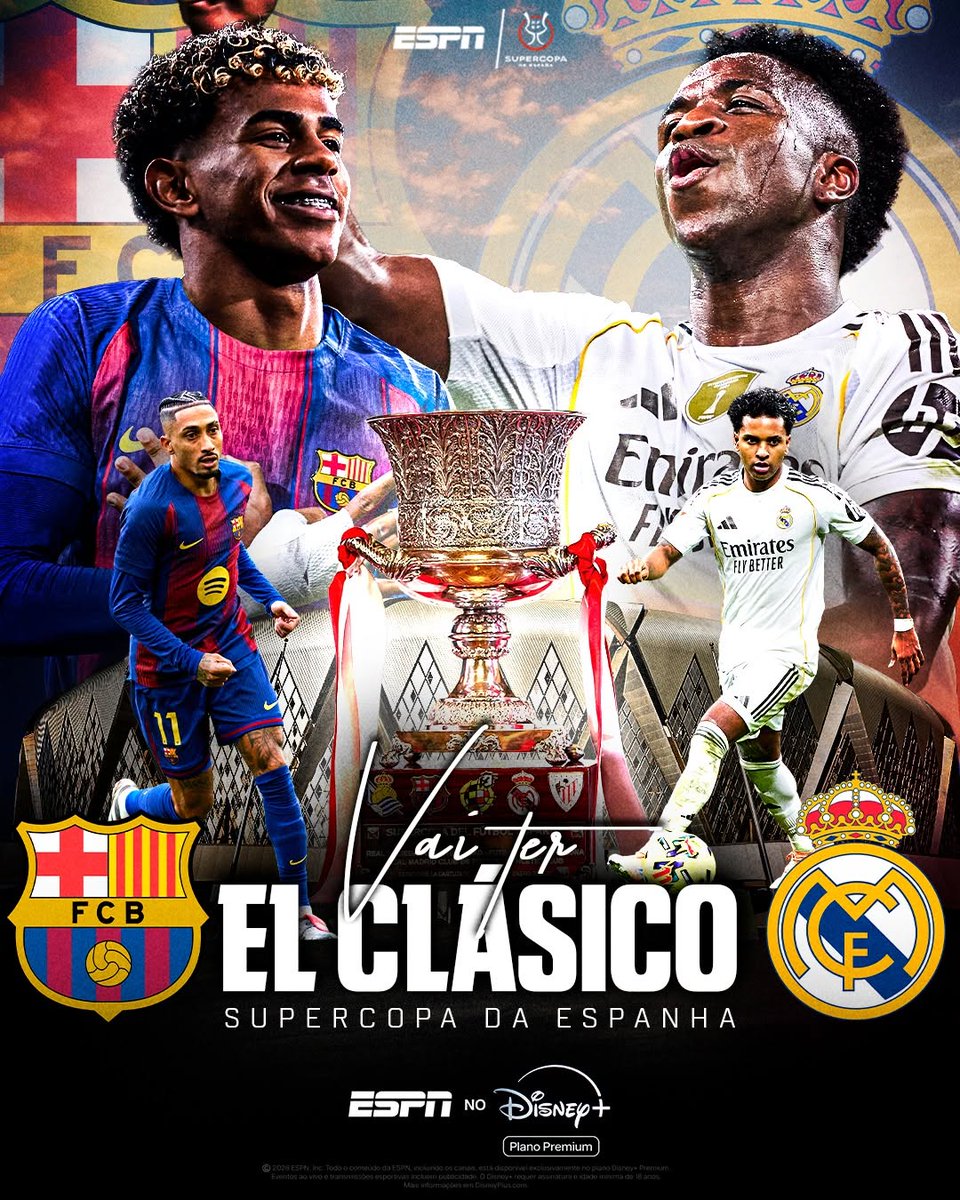 Tendremos #SuperClásico🔵🔴⚪️⚪️ este domingo🔥 ¿Quién se coronará Campeón de la Super Copa de España🏆🇪🇦❓️