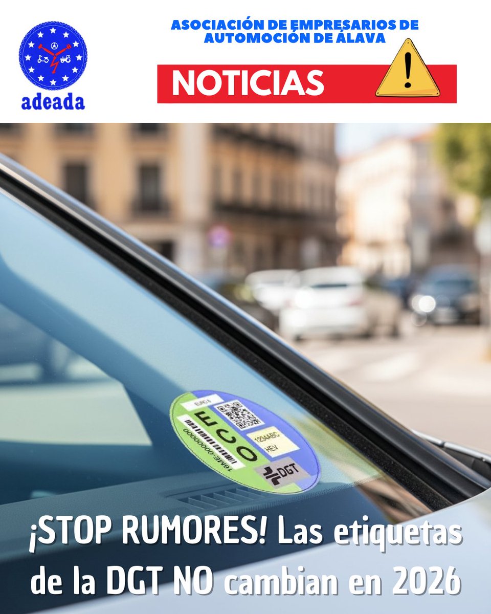🚨 ¡Las etiquetas de la DGT NO cambian en 2026!
El Gobierno rectifica y congela la reforma para evitar el caos en las Zonas de Bajas Emisiones (ZBE). 🚗💨✅ ECO y CERO se mantienen exactamente igual.
✅ Sin nuevas pegatinas a corto plazo.
✅ Tranquilidad para conductores.

#ZBE