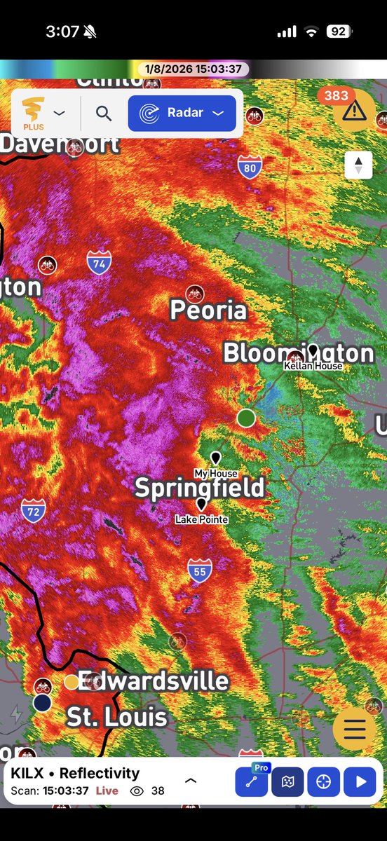 Hi <a href="/NWSLincolnIL/">NWS Lincoln IL</a> I’m a follower and big fan. Can you have whoever controls the sensitivity levels on precipitation turn it down after the repair that was done? On multiple apps if I choose the STL radar it looks like light rain coming, which it is. When I choose KILX it looks