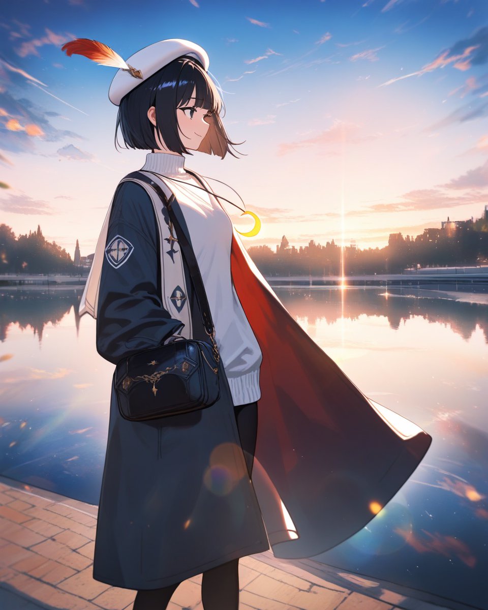 朝焼けの光を浴びながら見つめる、都会の池。 どこか神秘的で、気持ち