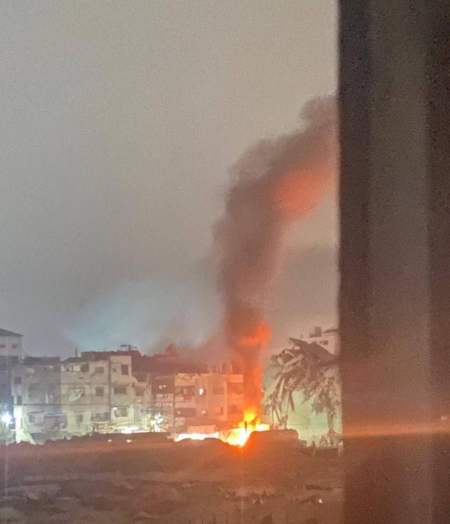 MosabAbuToha's tweet image. A new Israeli terrorist strike in Gaza City. At least two people were killed.
Local time is 11 PM