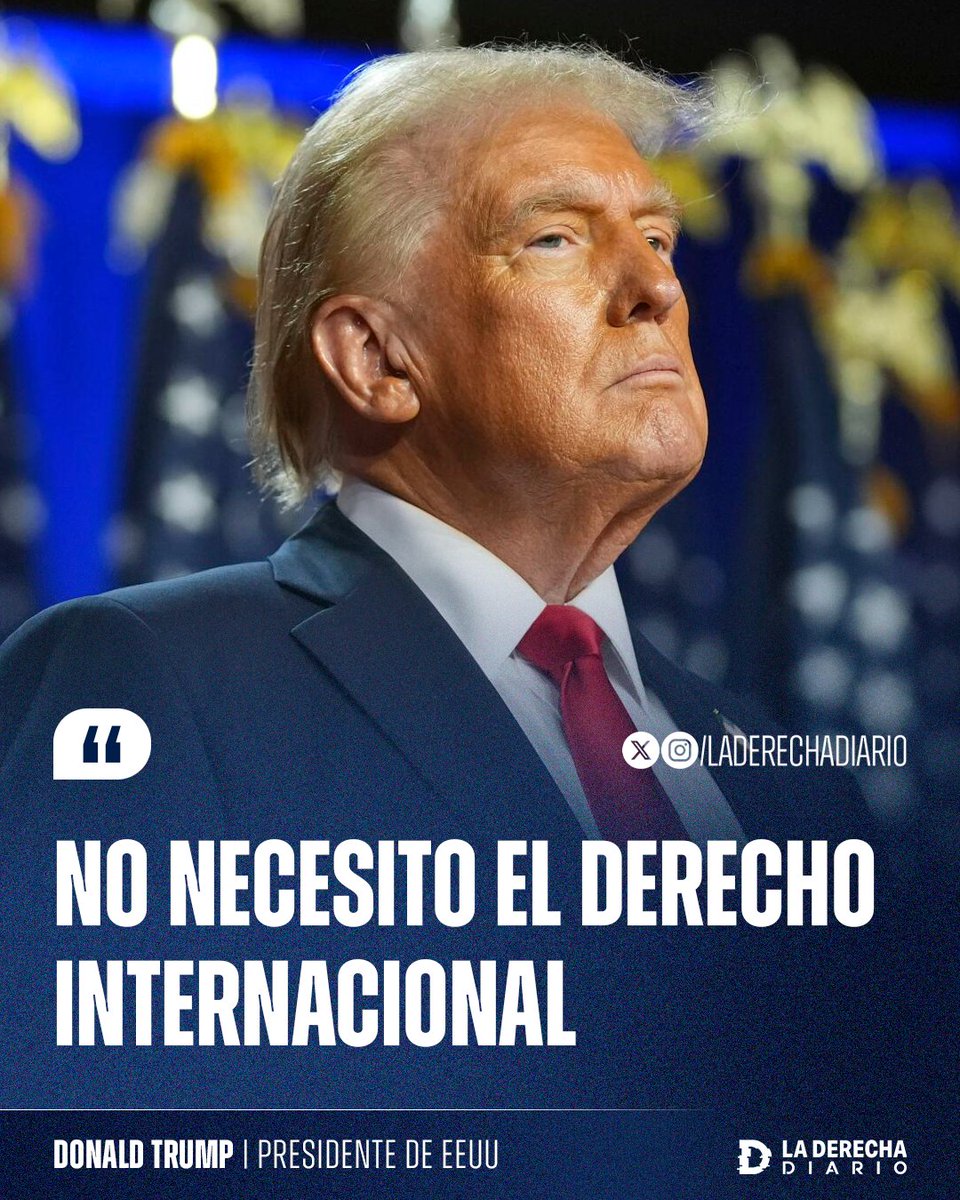 laderechadiario's tweet image. 🚨🇺🇸 | #URGENTE BASADO: Donald Trump afirmó que "no necesita el derecho internacional" porque no está "lastimando gente", en su entrevista con el New York Times.