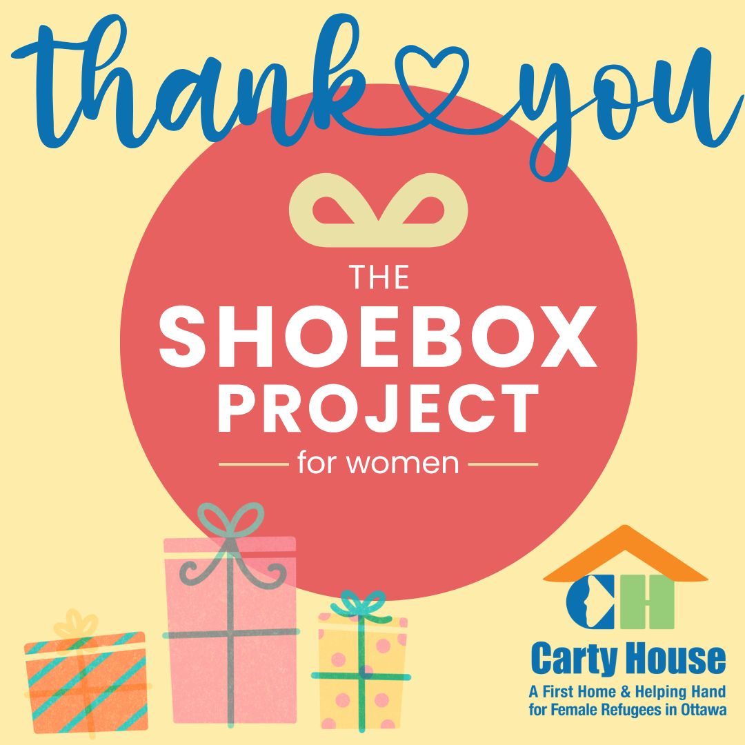 A huge SHOUT OUT to <a href="/OttawaShoebox/">The Ottawa Shoebox Project</a> for their gifts for our residents again this year!  
Our women look forward to your amazing generosity over the holidays! 🎁
Thank you for being a part of Team Carty House! 😍