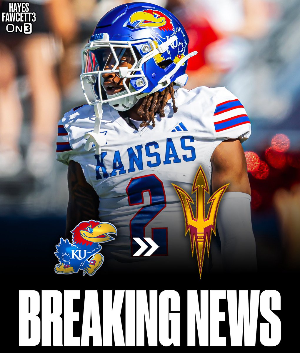 Hayesfawcett3's tweet image. BREAKING: Kansas transfer safety Lyrik Rawls has Committed to Arizona State, his agent tells @On3Sports

The 6’1 205 S totaled 72 tackles, 7 PBU, &amp;amp; 1 INT this season

He’ll have 1 year of eligibility left

Repped by @coachzwill

on3.com/transfer-porta…
