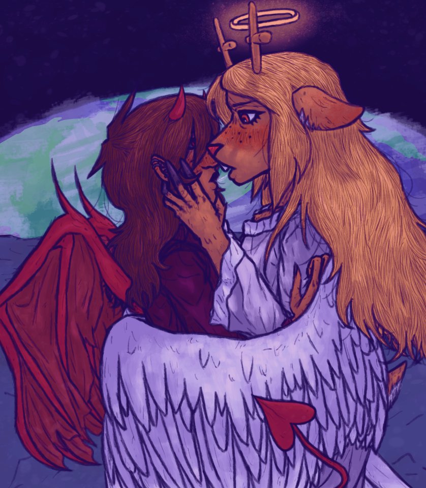 aacidfacee's tweet image. Y'all ever seen a deer with wings???
#kriselle 
(Late #kriselleweek2025 entry for Day Five: Angels and Devils)