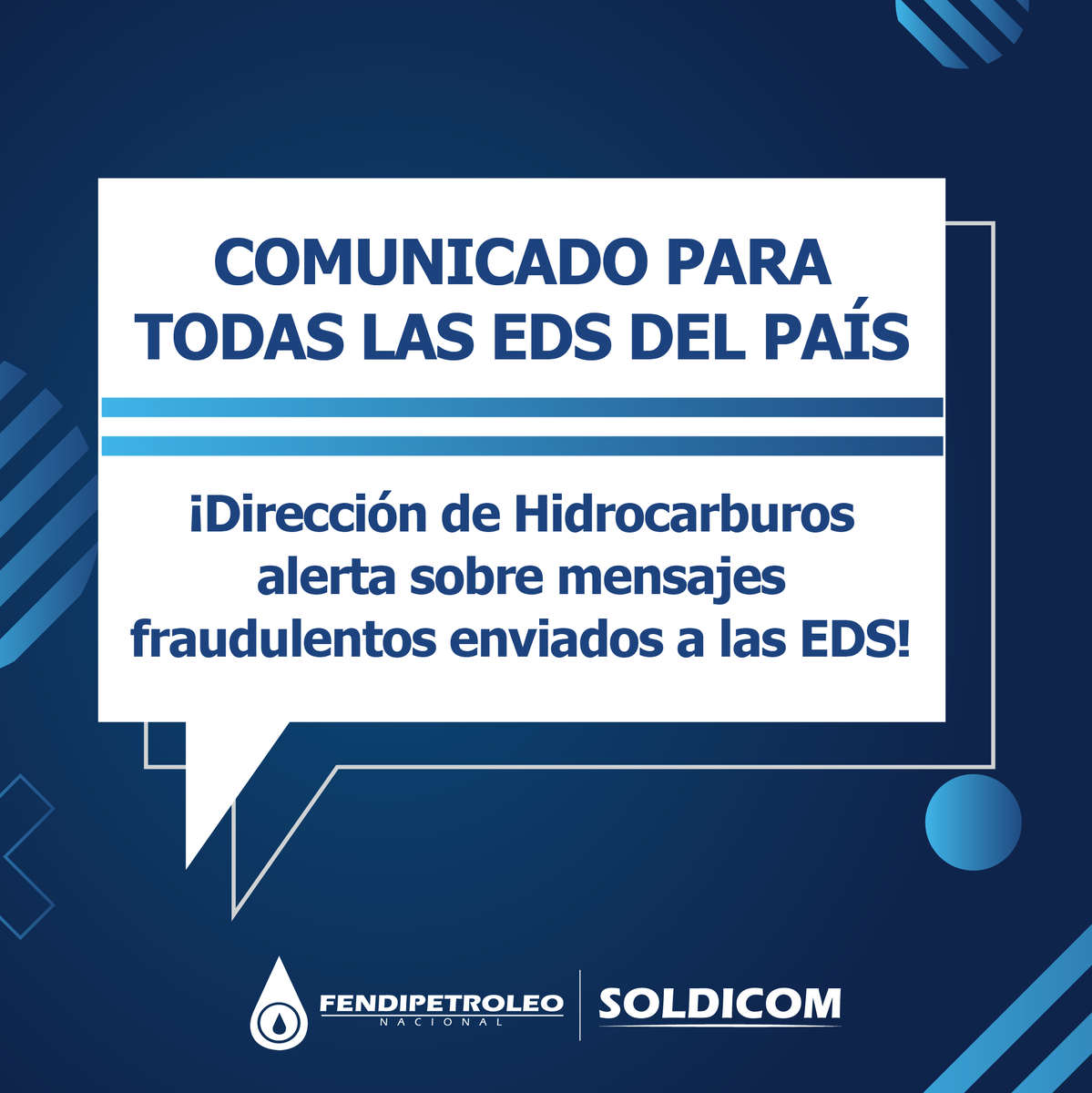 ⚠️ Alerta EDS
La Dirección de Hidrocarburos del <a href="/MinEnergiaCo/">Minenergía</a> informa que son fraudulentos los correos enviados desde downstream.minminas@protonmail.com sobre supuestos procesos sancionatorios por reportes SICOM.
❌ No envíe información ni atienda estas solicitudes.