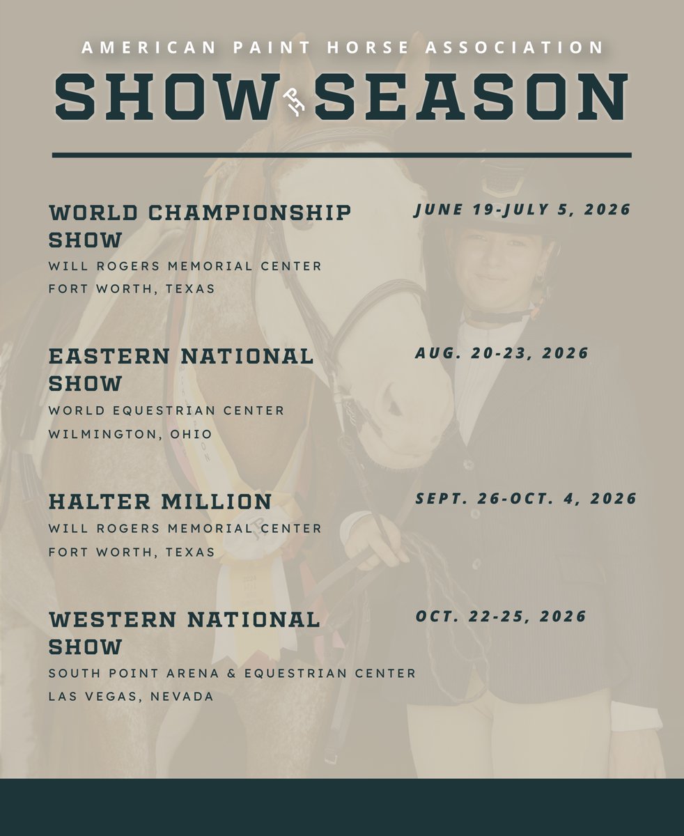 A fresh show season is just ahead, and it’s time to start planning where you’ll compete next. ✨

#MarkedForGreatness | #APHA | #PaintHorse