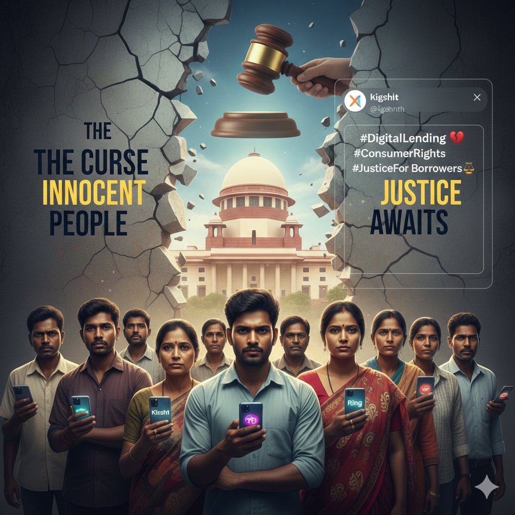 da11cca48677's tweet photo. The "curse" of the innocent is a heavy burden, and companies like #Kissht, #Ring, and #SiCrevaCapital must realize that profit should never come at the cost of human dignity. 💔
It's time for the #RBI and the Judiciary to ensure that no digital lender is above the law. 🇮🇳 https://t.co/YRiQo5xtPt