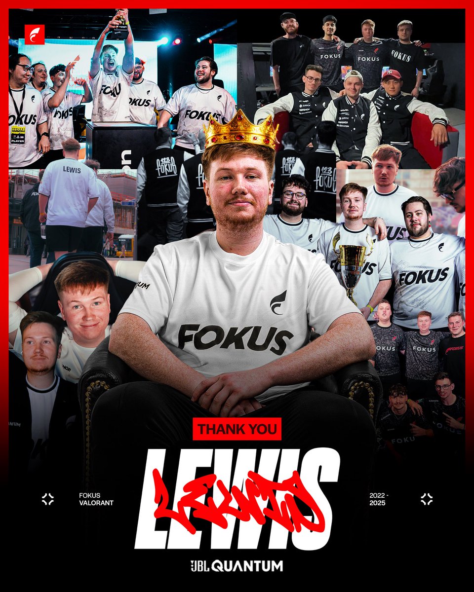 FOKUSValorant's tweet photo. After nearly four years together, his departure marks the end of an absolute FOKUS legend.

Lewis, thank you for your trust, your time, and above all for your years of dedication under the FOKUS flag.

All the best for the future &amp; #123FOKUS https://t.co/N7vbLVNamN