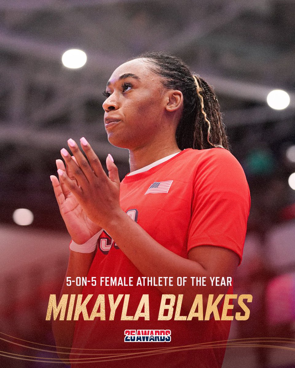 usabasketball's tweet image. ⭐️ Mikayla Blakes has been named the 2025 USA Basketball 5-on-5 Female Athlete of the Year! 

🇺🇸 #USABAwards x @mikaylablakes