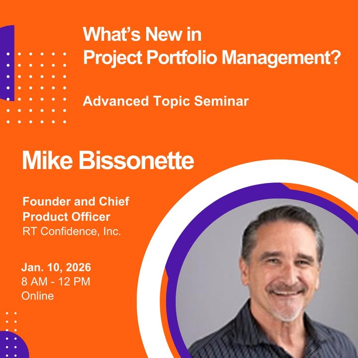 PMIOC's tweet photo. How can Project Portfolio Management leverage AI? 

Come find out! Join Mike Bissonette at the PMI OC's January Advanced Topic Seminar. 

Date: Jan. 10, 2026 - 8 AM - 12 PM

Earn 4 PDUs in an easy-access online format.

Register now! https://t.co/eNa1w25ivi https://t.co/P08EdYrpg9