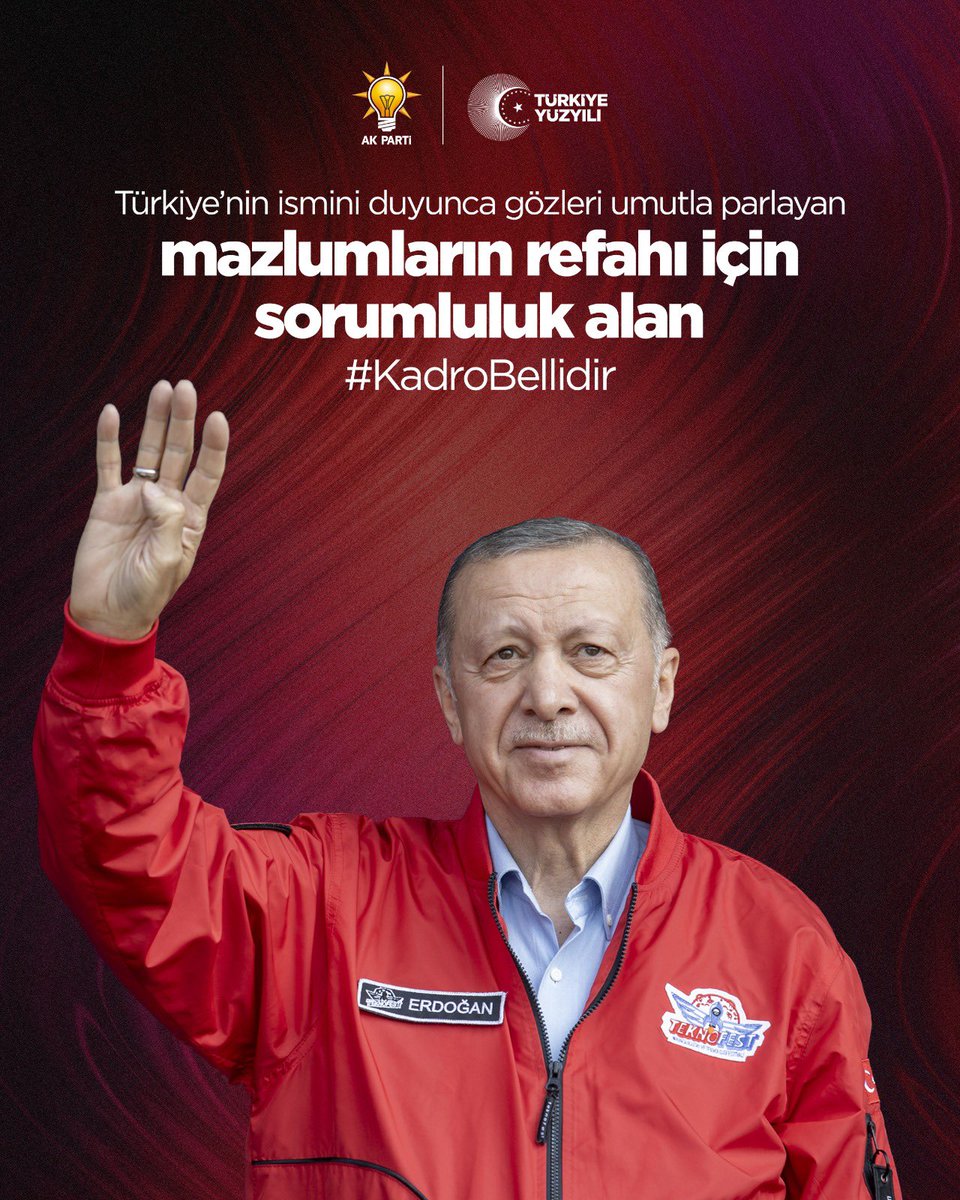 Türkiye’nin ismini duyunca gözleri umutla parlayan mazlumlar için sorumluluk alan #KadroBellidir 🇹🇷