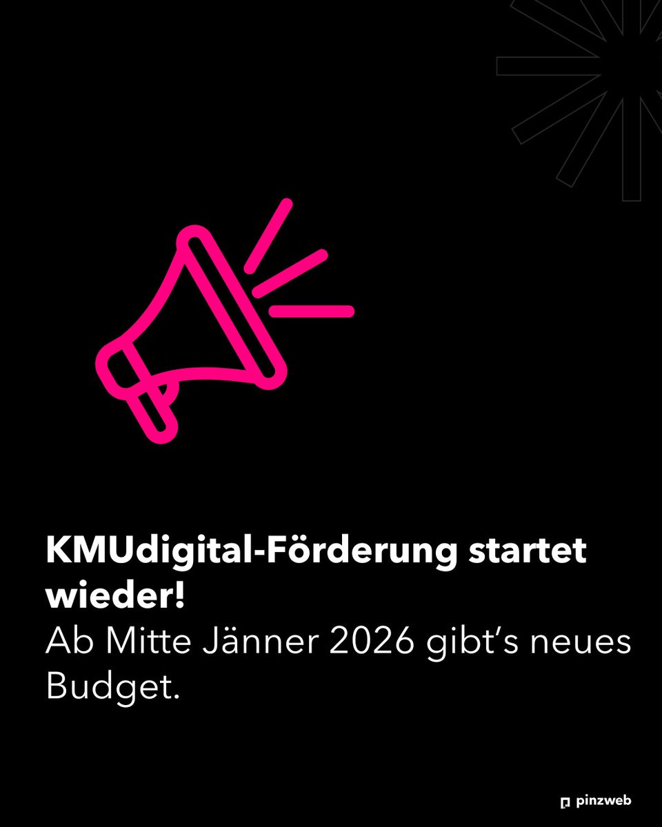 Pinzweb_at's tweet photo. 📢 KMUdigital-Förderung kommt zurück!
ideal für Digitalisierungsprojekte wie Website-Relaunch, Online-Marketing oder Strategieberatung.
👉 Jetzt ist der richtige Zeitpunkt, um Angebote vorzubereiten und Förderanträge zu planen
Fragen? Melden Sie sich bei uns!
#kmudigital #pinzweb https://t.co/pxGL1RUEcZ
