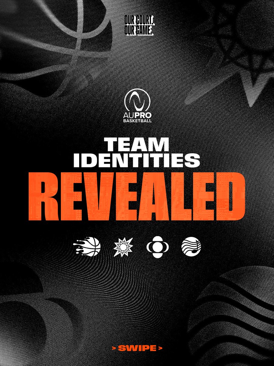 Introducing the four new team identities of AU Pro Basketball: Eclipse, Glow, Gold Rush, and Rhythm 🤩