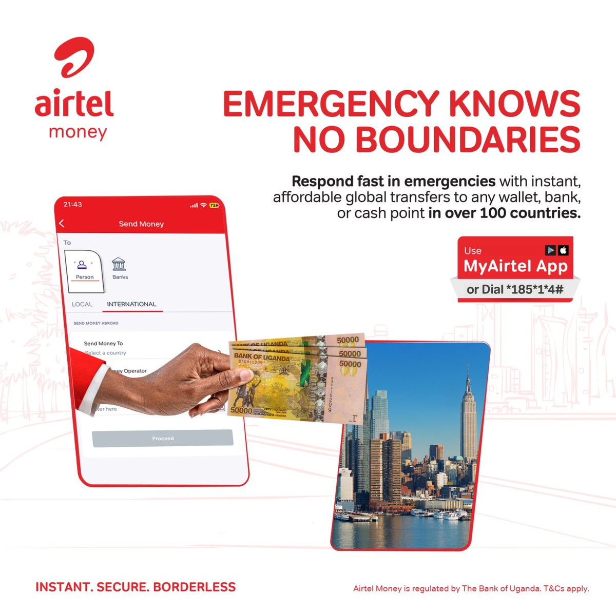 Distance shouldn’t slow down help when it matters most. Send money beyond borders quickly and at a cost that makes sense, to wallets in over 100 countries.

Dial *185*1*4# or use the MyAirtel App to send money abroad now.
#AirtelMoneyXJubaExpress