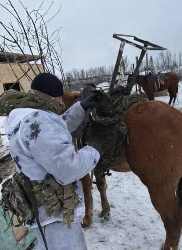 Sanya_Ch's tweet image. Путинские новейшие военные технологии в действии. К коню приделали модуль Starlink. И смешно и стыдно одновременно :)