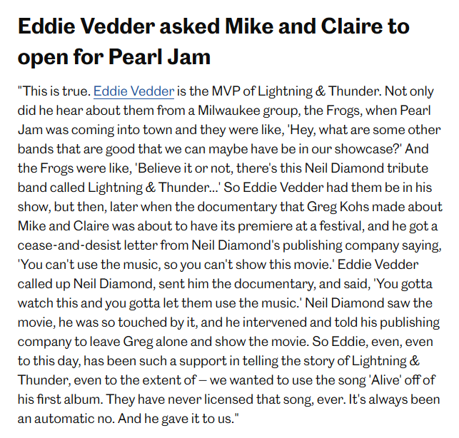 demetriosns's tweet photo. Eddie Vedder asked Mike and Claire to open for Pearl Jam  https://t.co/UFpOSRWR1H @songsungbluemov @eddievedder @PearlJam https://t.co/rzDWm0pGrZ