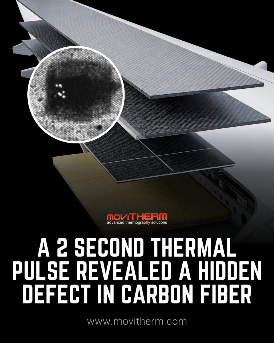 movitherm's tweet photo. A 2-second thermal pulse exposed what the surface hid.
Real-time NDT found a carbon fiber defect invisible to the eye.
This is inspection without the guesswork. 

#FlashThermography #CarbonFiber #HiddenDefects
#NonDestructiveTesting #SmartInspection #CompositeTesting https://t.co/dSaFBdUTuS