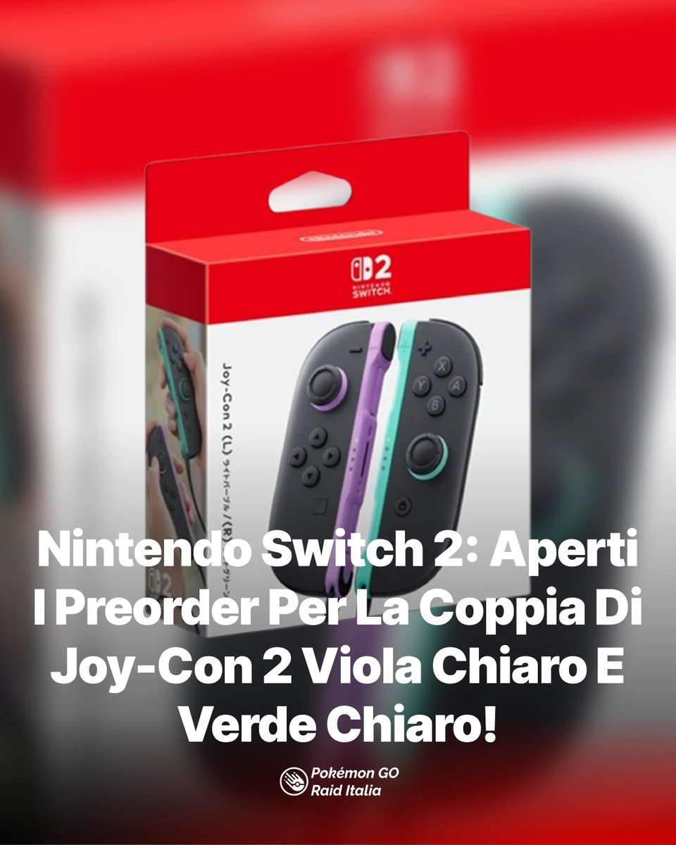 PokemonGoRaidIt's tweet image. Nintendo Switch 2: Aperti I Preorder Per La Coppia Di Joy-Con 2 Viola Chiaro E Verde Chiaro! pokemongoraiditalia.com/nintendo-switc…