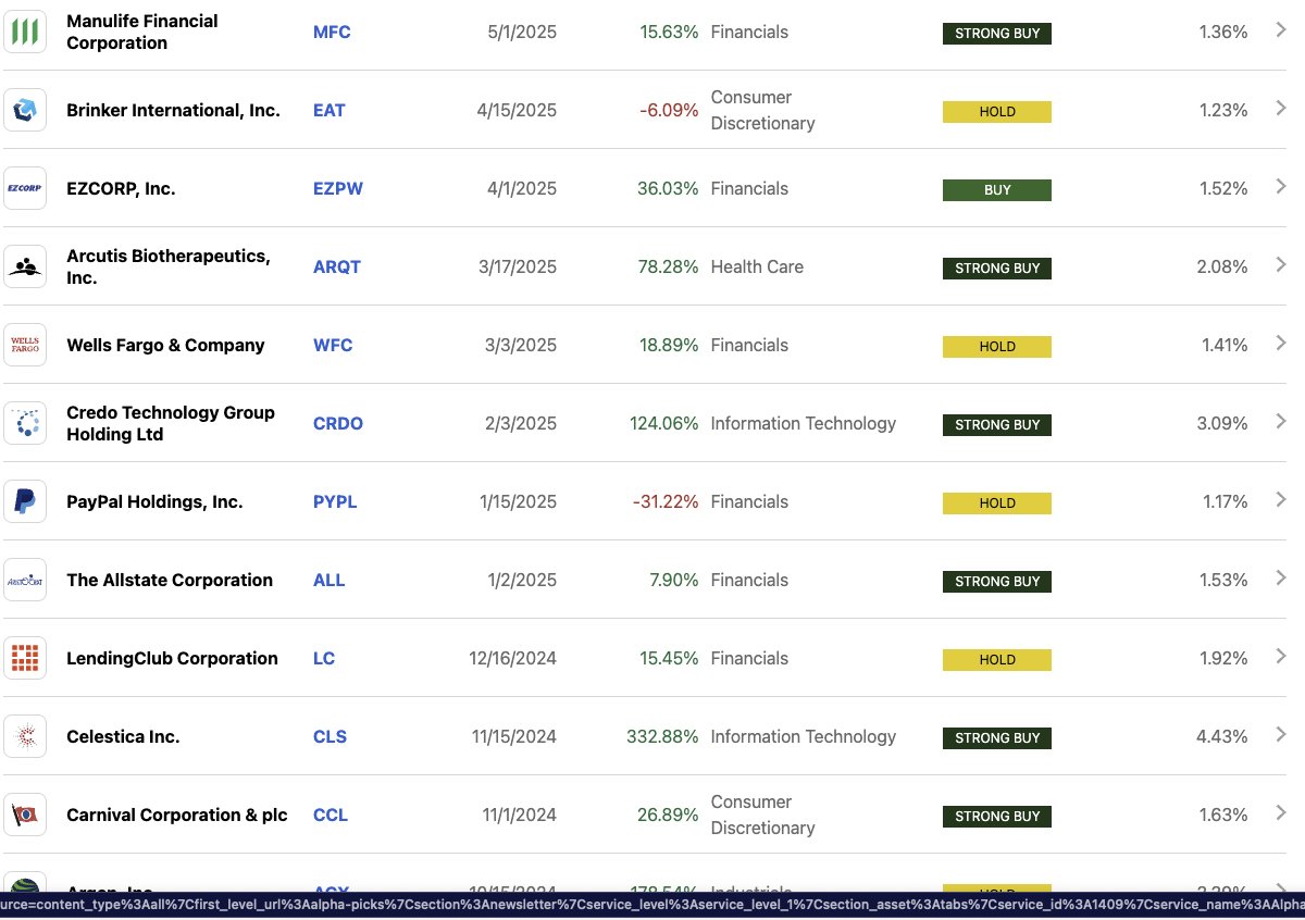 yatirim's tweet photo. Alpha Picks 2026 hisse seçimleri yayınlandı.

Seeking Alpha yıllık 500 dolara üyelikle veriyor. S&amp;P'yi yenmesiyle meşhur, ciddi getiri sağladığı yıllar oluyor. https://t.co/2lcDxVAtsE