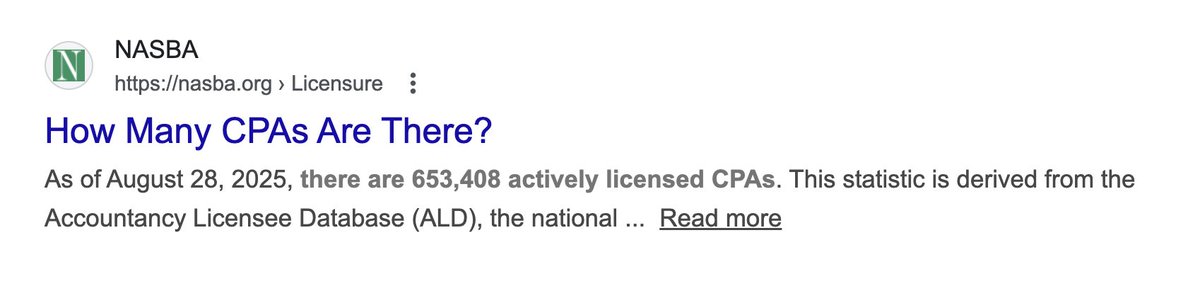 Interesting, more CPAs than I would have thought. 

You think this number goes up, or down one year from now?