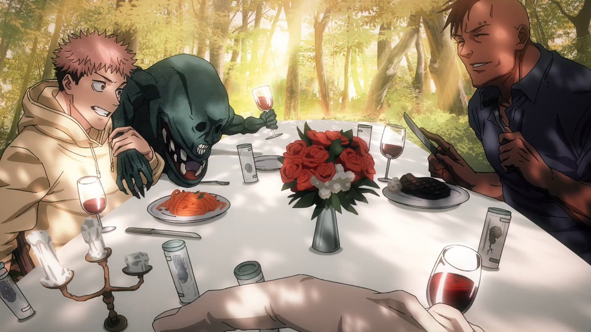 sakugaone's tweet image. Dito tudo isso, abertura espetacular! Shouta Goshozono, novamente, brilhou com suas ideias, storyboard e direção, na qual dividiu com Takeru Satou, que é o diretor-assistente dessa terceira temporada e consequentemente, o braço direito de Gosso. A temporada promete ser incrível!