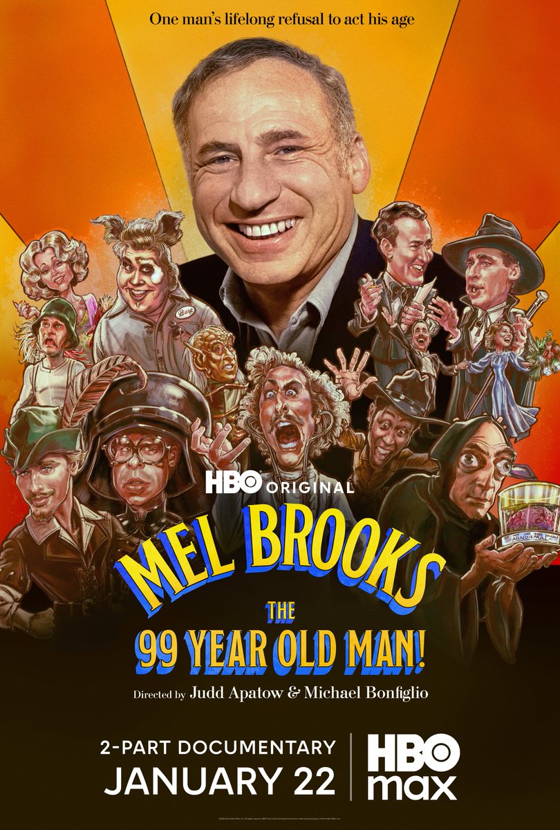 HBOMaxPR's tweet image. The @HBO Original two-part documentary #MelBrooks: The 99 Year Old Man! debuts Thursday, January 22 at 8:00 p.m. ET, followed by part two debuting Friday, January 23 on HBO. Both parts will be available to stream beginning Thursday, January 22 on @hbomax: hbom.ax/MelBrooks