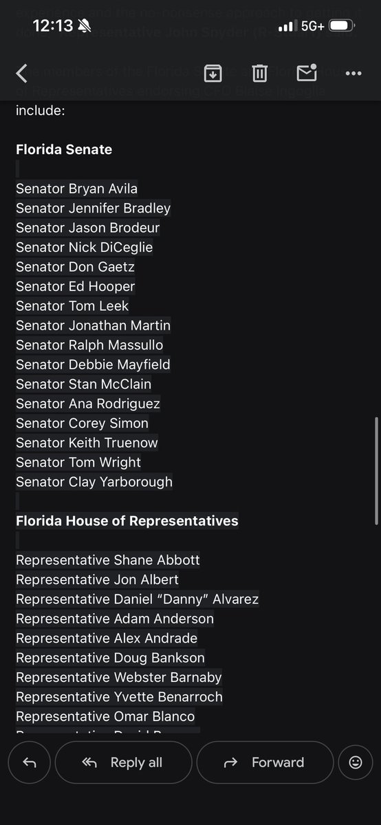 LivCaputo's tweet image. 72 of Florida’s 111 GOP lawmakers have now endorsed @GovGoneWild for CFO