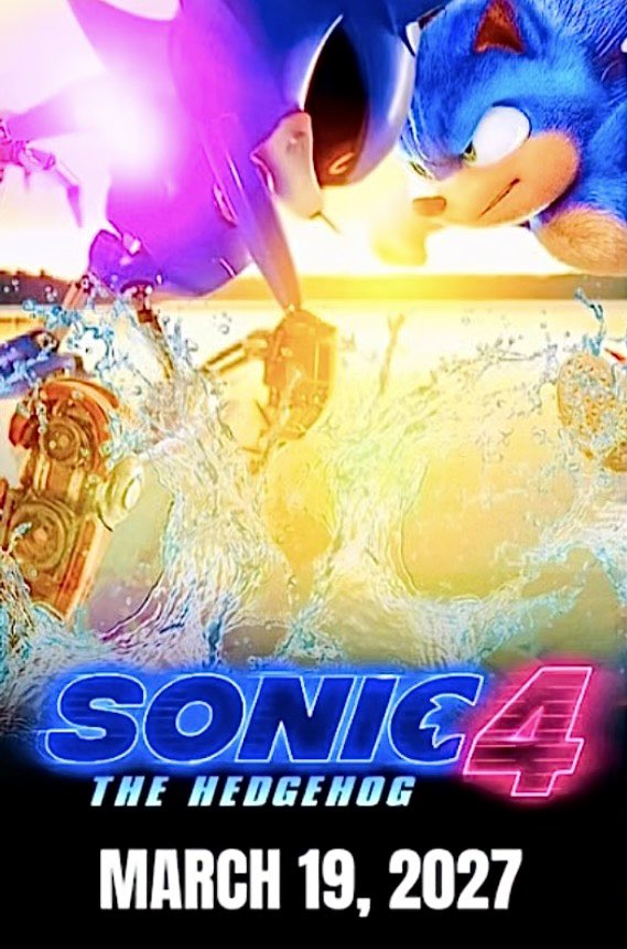 therealcineor's tweet image. 🚨SONIC 4 NEWS 

The Sonic Movie producer Neal Mortiz flew to New York back in November to pitch the chief executive of IMAX and showed “secret early visuals” for #SonicMovie4 in hopes for the movie potentially could secure IMAX’s supersize screen for a Spring 2027 release! 👀