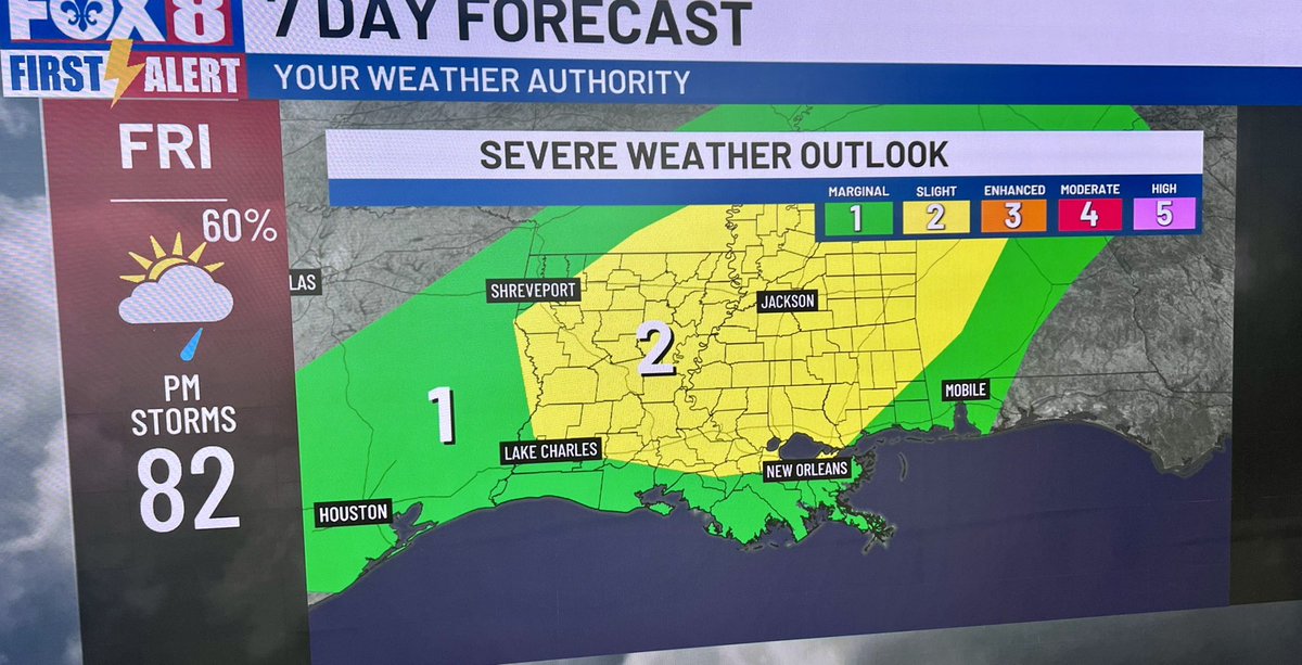 Today Noon <a href="/FOX8NOLA/">FOX 8 New Orleans</a> #news #nola #firstalert on #storms