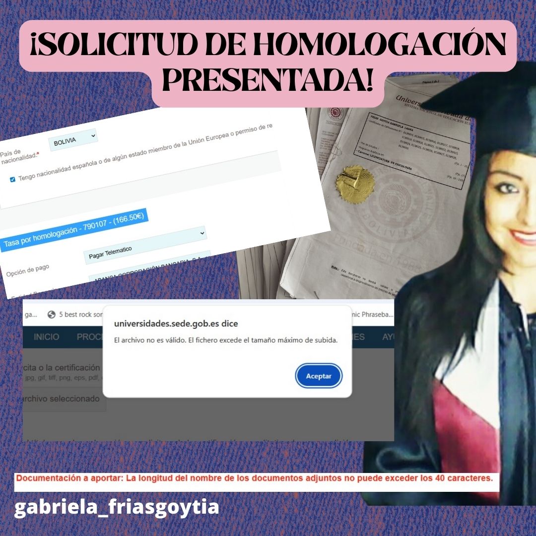 1/6 
07/01/2026
PRESENTACIÓN DE MI SOLICITUD DE HOMOLOGACIÓN A PROFESIÓN REGULADA DE PSICÓLOGA GENERAL SANITARIA EN ESPAÑA
<a href="/FrenteInterProf/">Frente Interprofesional Migrante #HomologacionYA!</a> 
<a href="/Psic_Migrantes/">Movimiento Psicologos Migrantes #HomologacionYA!</a> 
<a href="/CEMDRI_FIM/">C.E.M.D.R.I.</a> 
<a href="/HomologantesBOL/">Homologantes Bolivianxs en España</a> 
<a href="/CienciaGob/">Ministerio de Ciencia, Innovación y Universidades</a> 
<a href="/ANECAinfo_/">ANECA</a>
<a href="/PilarPaneque/">Pilar Paneque</a>

#psicologasmigrantes