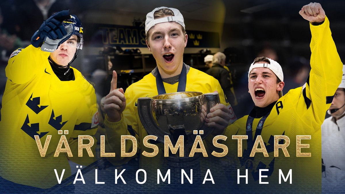 DIFHockeyse's tweet photo. VÄRLDSMÄSTARNA är hemma 💛❤️💙

Ikväll hyllar vi våra gul-röd-blåa hjältar på Hovet 🏆

#DIFHockey | #AlltidOavsett https://t.co/3SWtjB2KQV