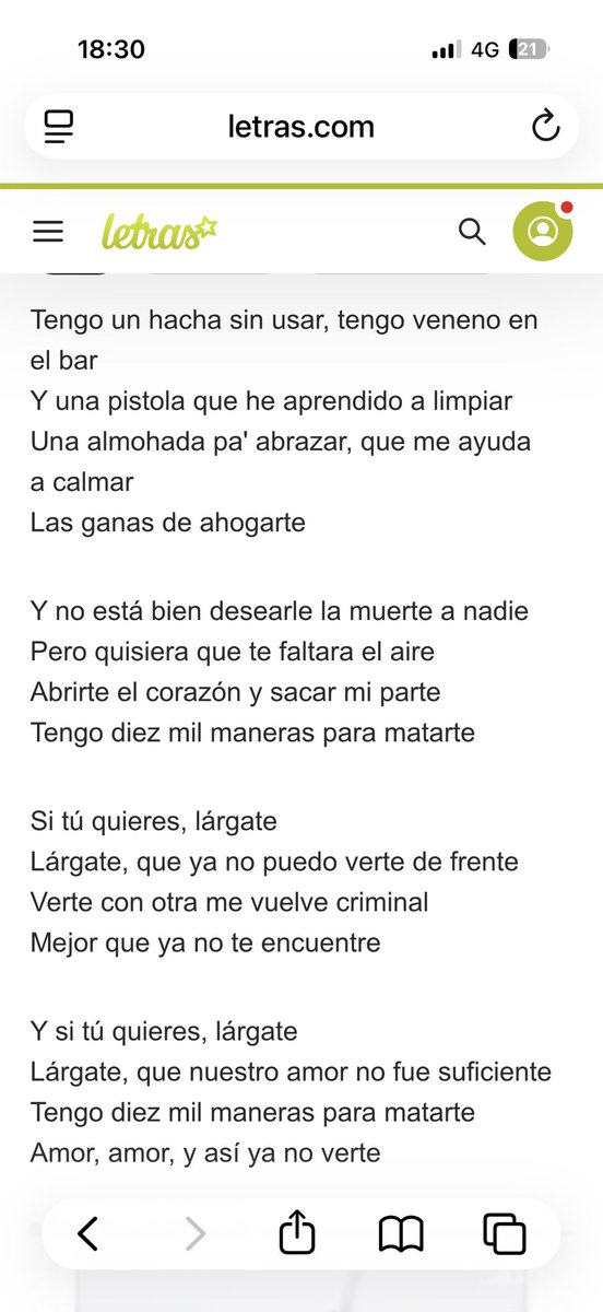MJLetrada's tweet image. Leyendo y escuchando la letra de “Lárgate”, de Ana Mena, me planteo el revuelo q podría haberse organizado si la canción la canta un intérprete masculino.
Pasen buena tarde.