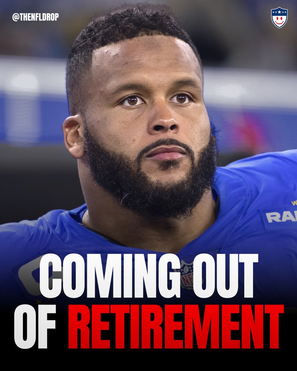 TheNFLDrop's tweet image. REPORT: 10-time Pro Bowler Aaron Donald plans to meet with Rams this afternoon to discuss coming out of retirement for the NFL playoffs, a league source tells @RapSheek.