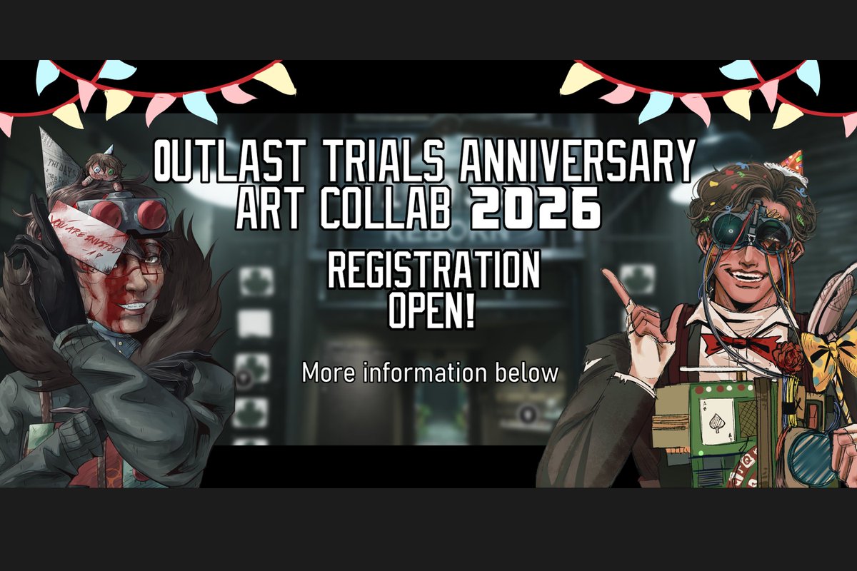 AlvinTrembling's tweet photo. Just letting y'all know, the #OutlastTrials second anniversary zine collab registration has been opened and all Outlast artists (18+ only) is welcomed to join! 👀👀
i wil provide the form and information post down below!

#Outlast #RedBarrels #OutlastTrialsAnniversary https://t.co/Vo1nm3bPhL