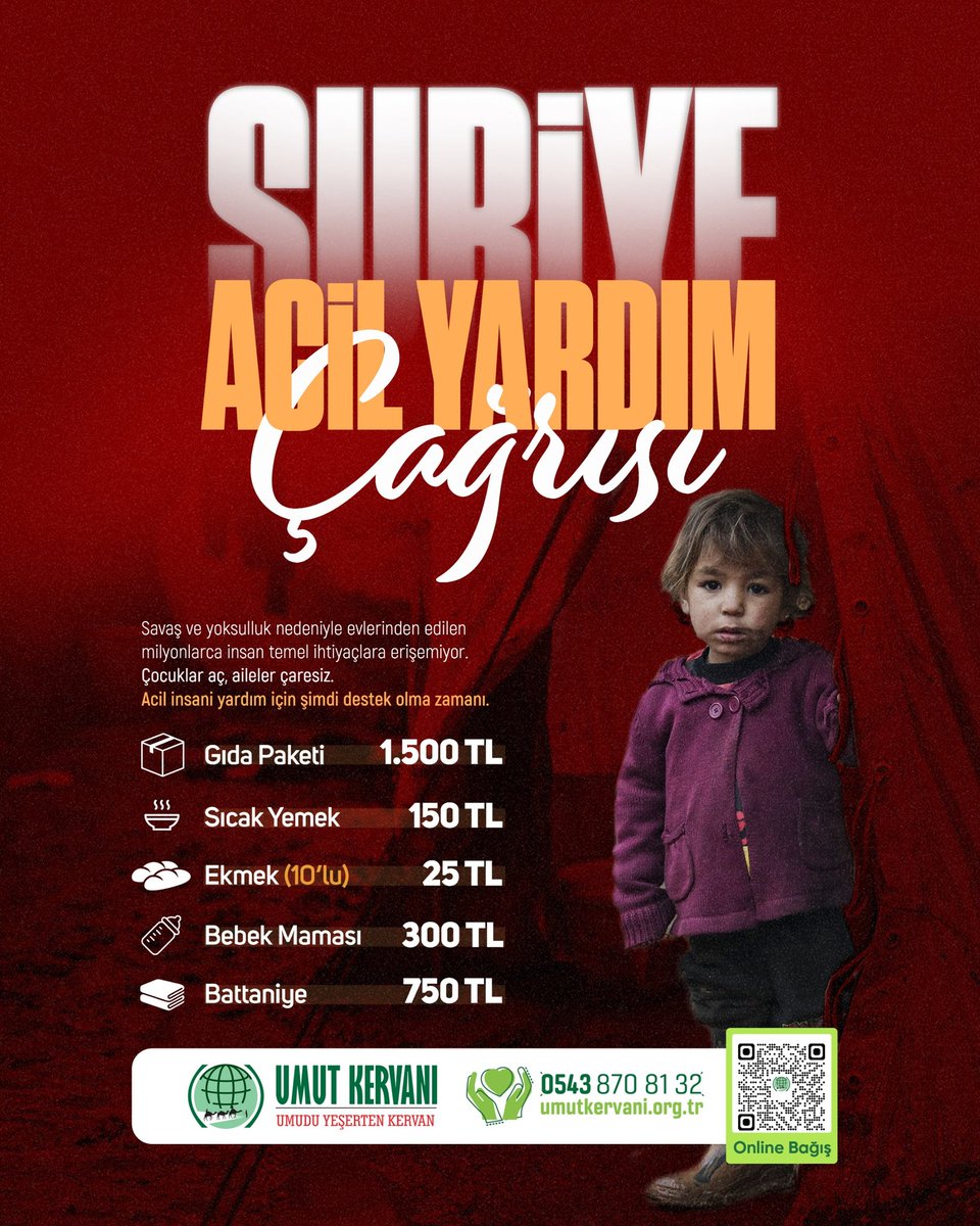 M_AliOrtac's tweet image. Halep'te 2 gündür yoğunlaşan çatışmalar nedeniyle Afrin bölgesine geçen on binlerce mağdur insan var... 

Umut Kervanı Vakfı yarın Afrin bölgesinde Sıcak yemek, Battaniye, Bebek Maması ve Ekmek dağıtımı yapacaktır. 
#haleb