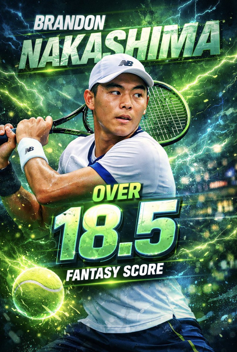 mobprops's tweet image. TENNIS 🎾 POTD #2 😤☢️  

YTD RECORD: 7-2

This is a solid over spot for Nakashima he’s looked comfortable on these courts and just should have the edge in my opinion..

MEET ME THERE 🏦🏧

#TennisPicks #PrizePicks #prizepicksPotd #GamblingX #BettingX